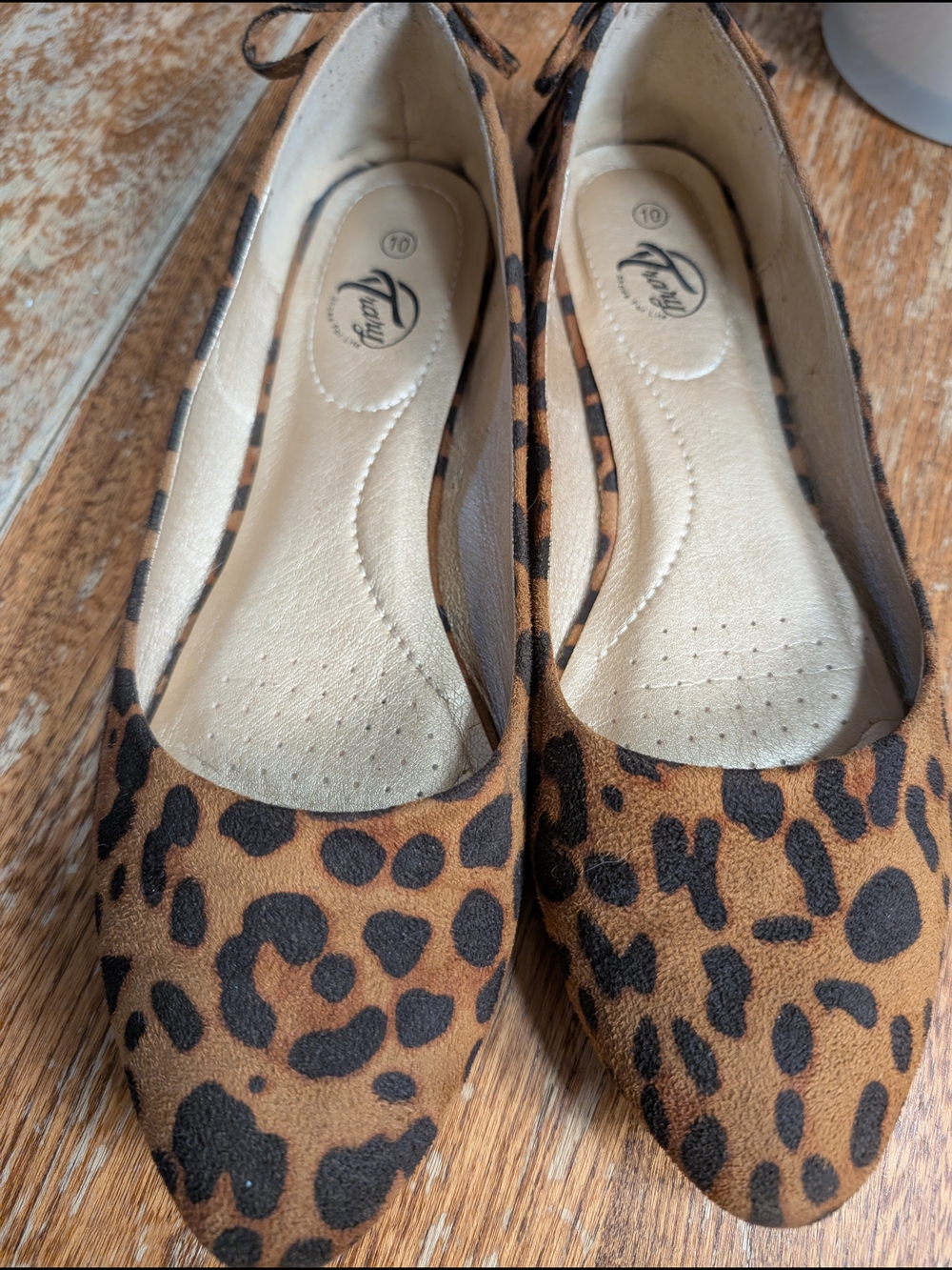 Brown Leopard Print Women's Ballet Flats